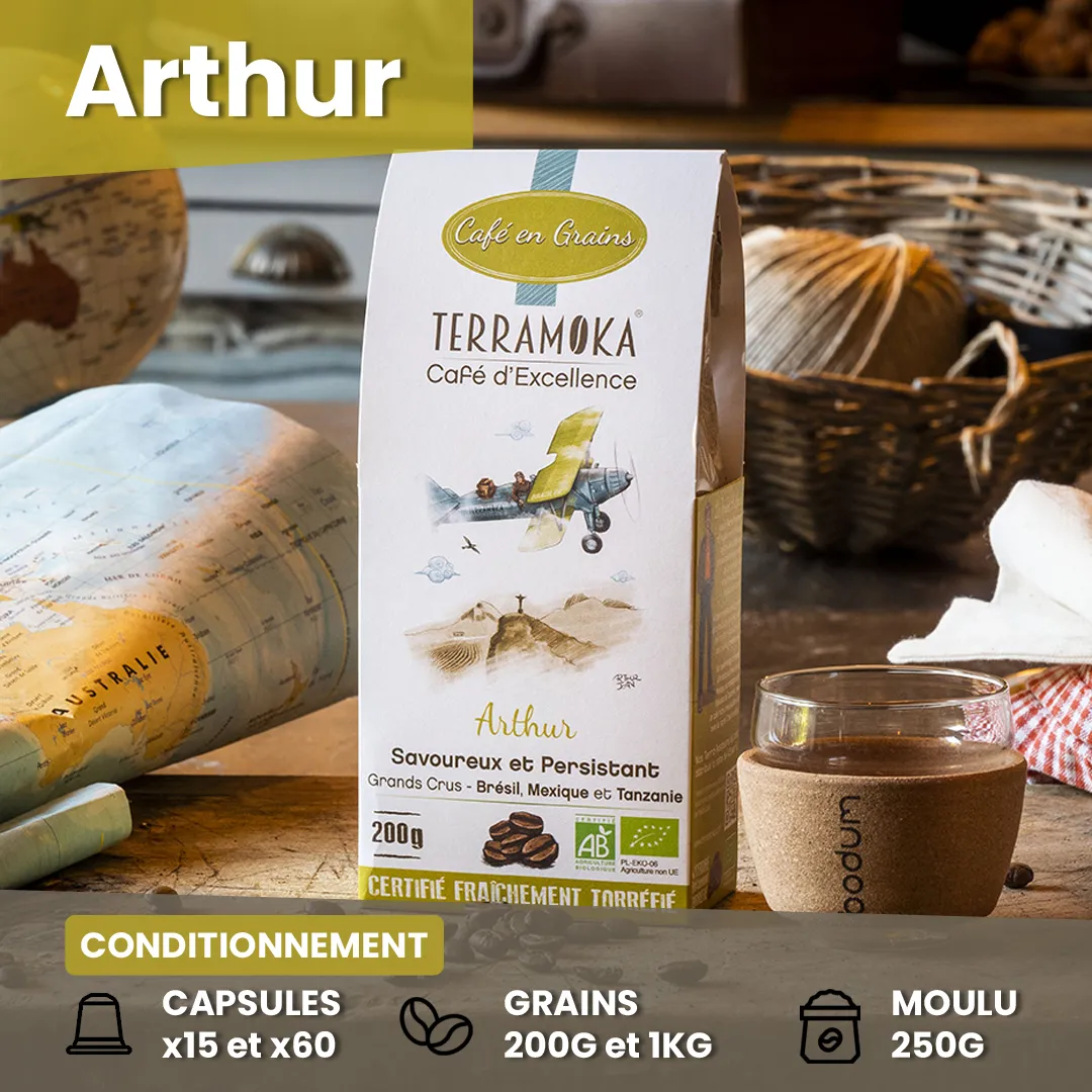 Terramoka « Arthur » – Café Bio en Capsule, Grain & Moulu