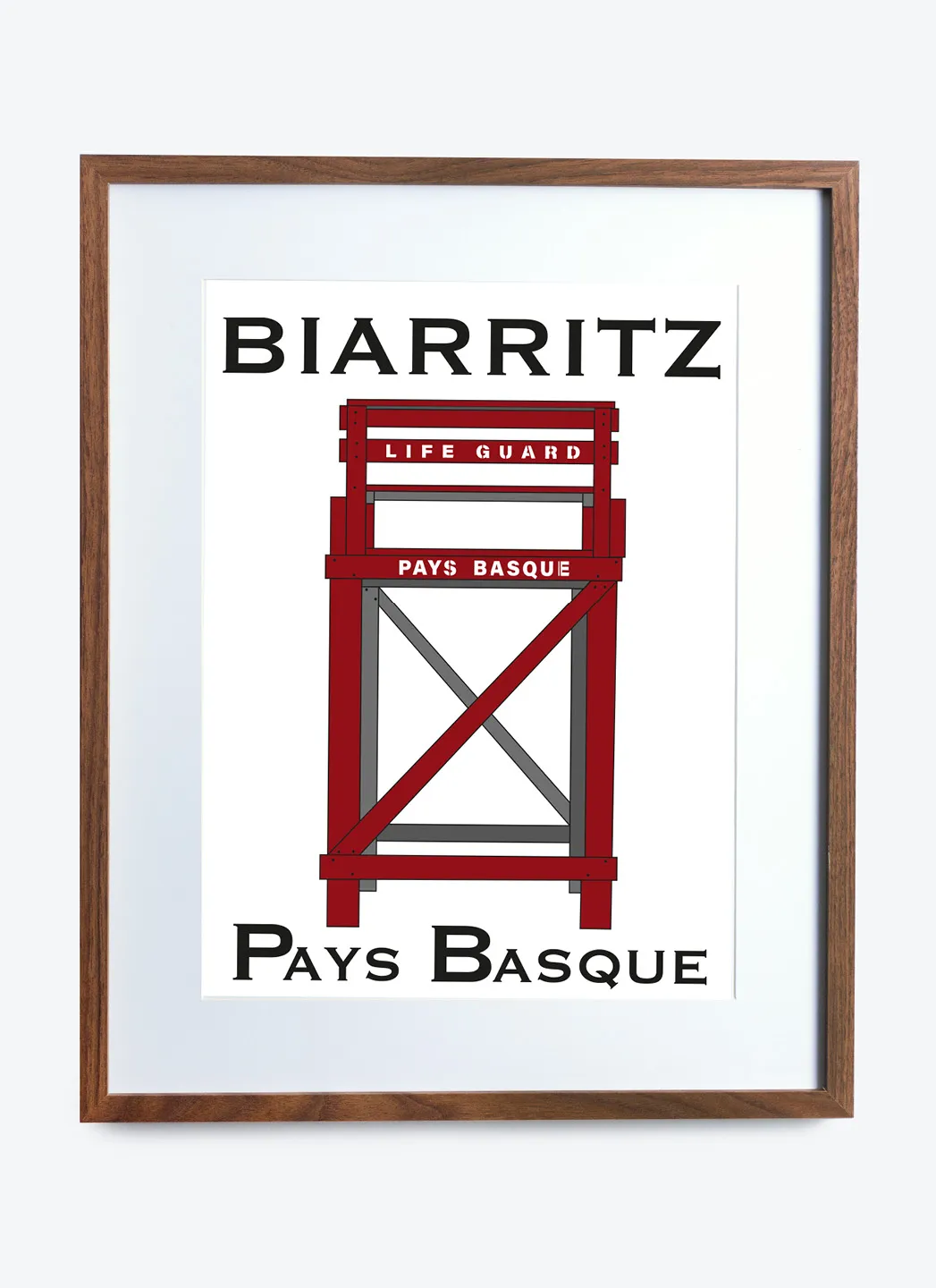 Affiche Encadrée La Chaise Life Guard (Pays Basque)