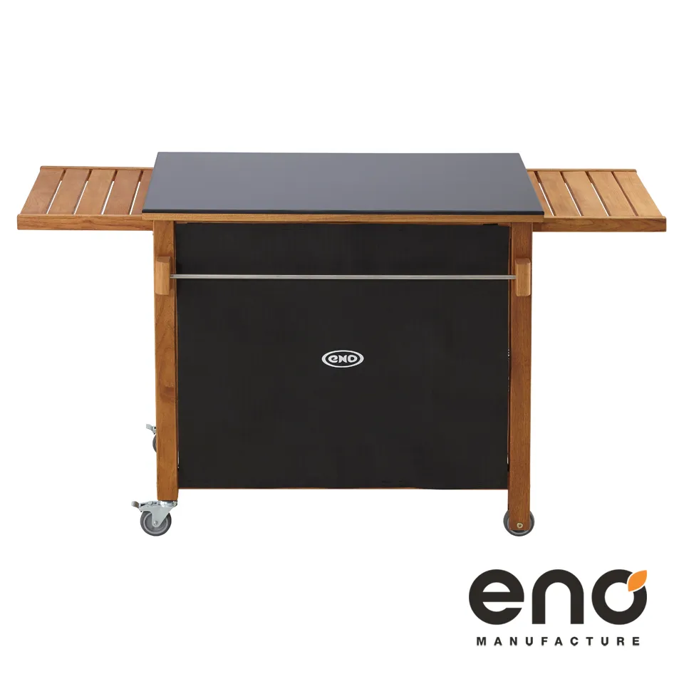 Desserte pour Plancha « Emile » – Plateau HPL Noir & Bois
