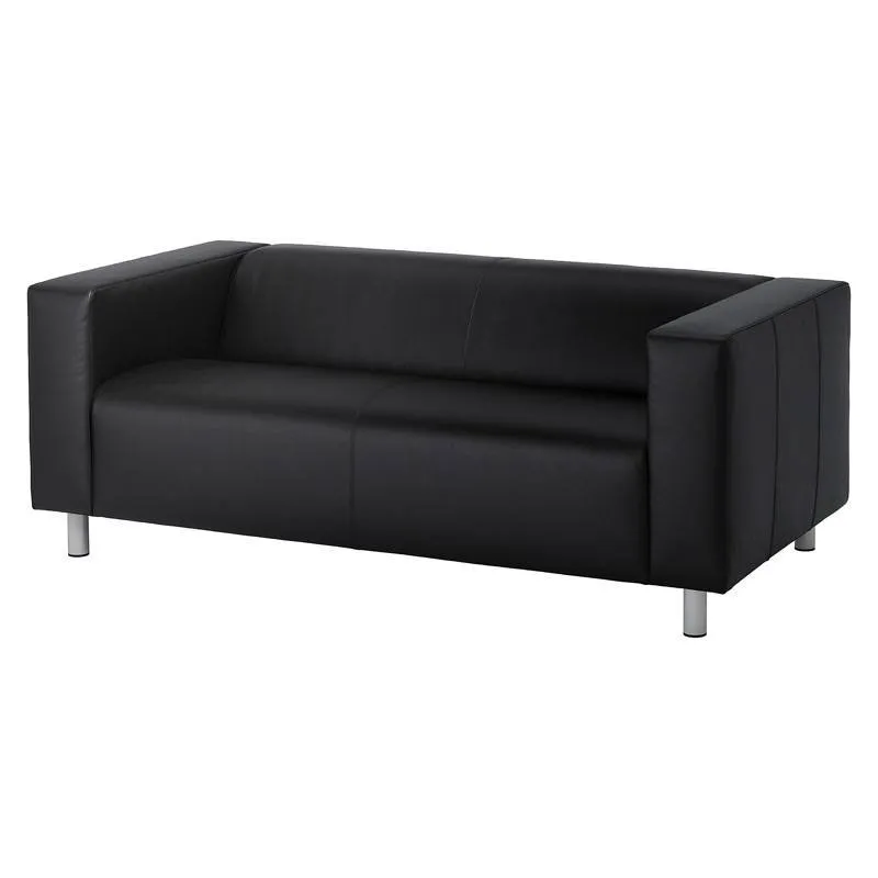 Canapé 2 places cuir noir