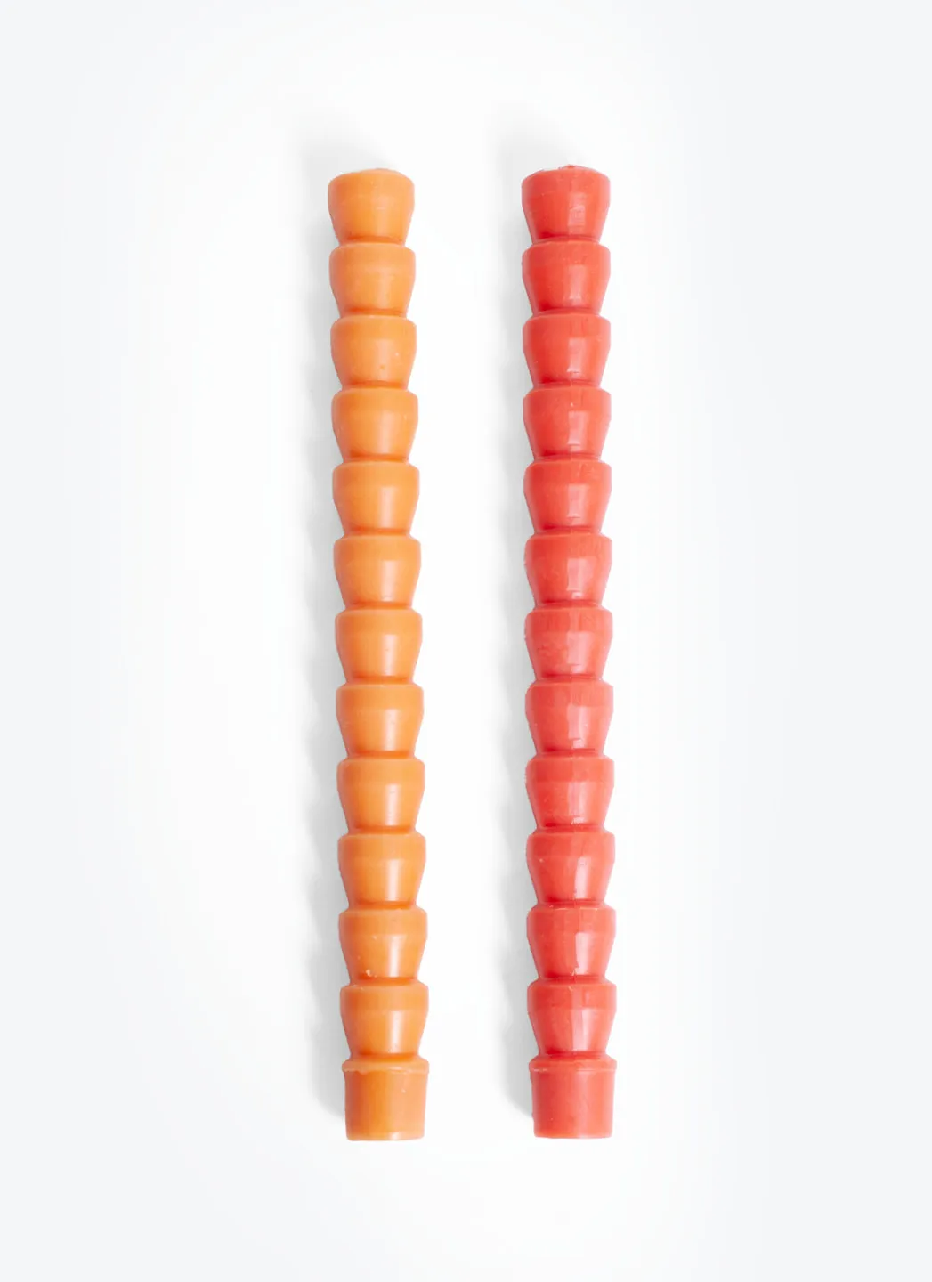 Paddywax Set de 4 Cierges Torsadés Orange/Rouge