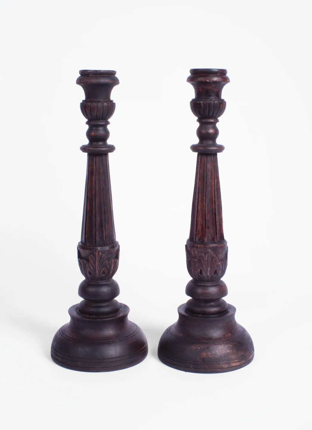 Vintage Paire de Chandeliers Bois