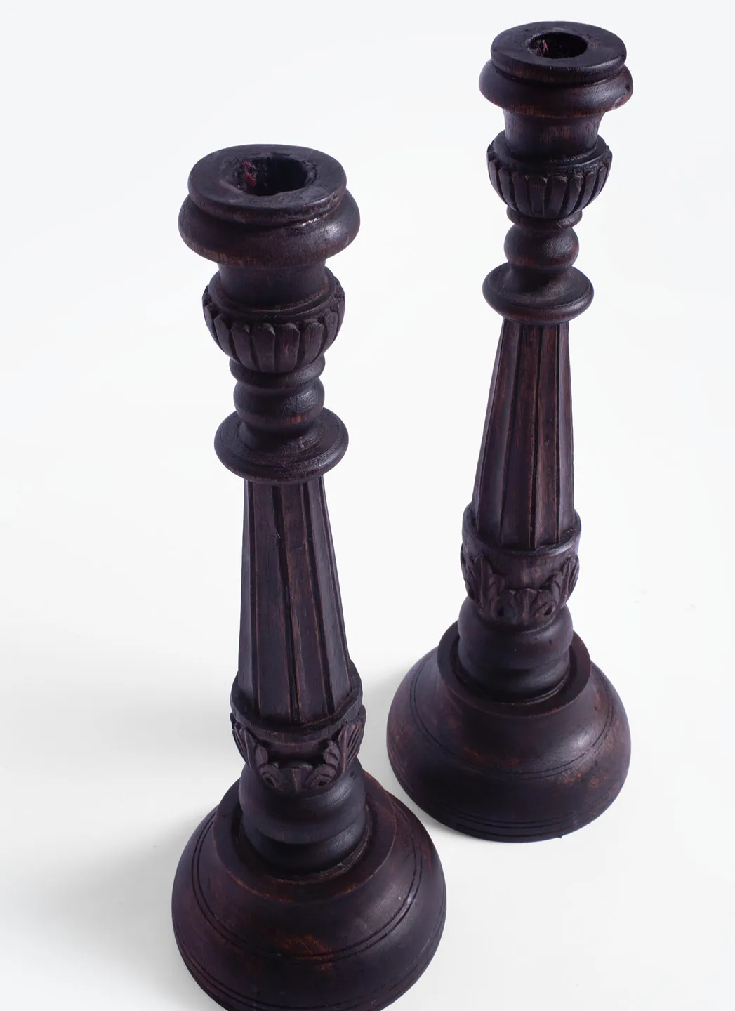 Vintage Paire de Chandeliers Bois – Image 2