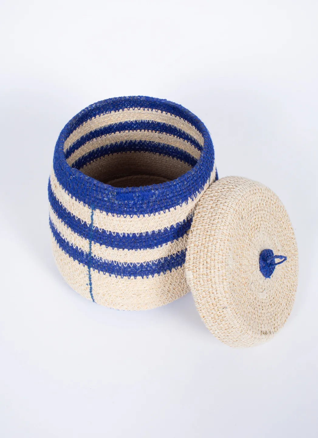 Colores Panier Jute Couvercle Bleu – Image 2
