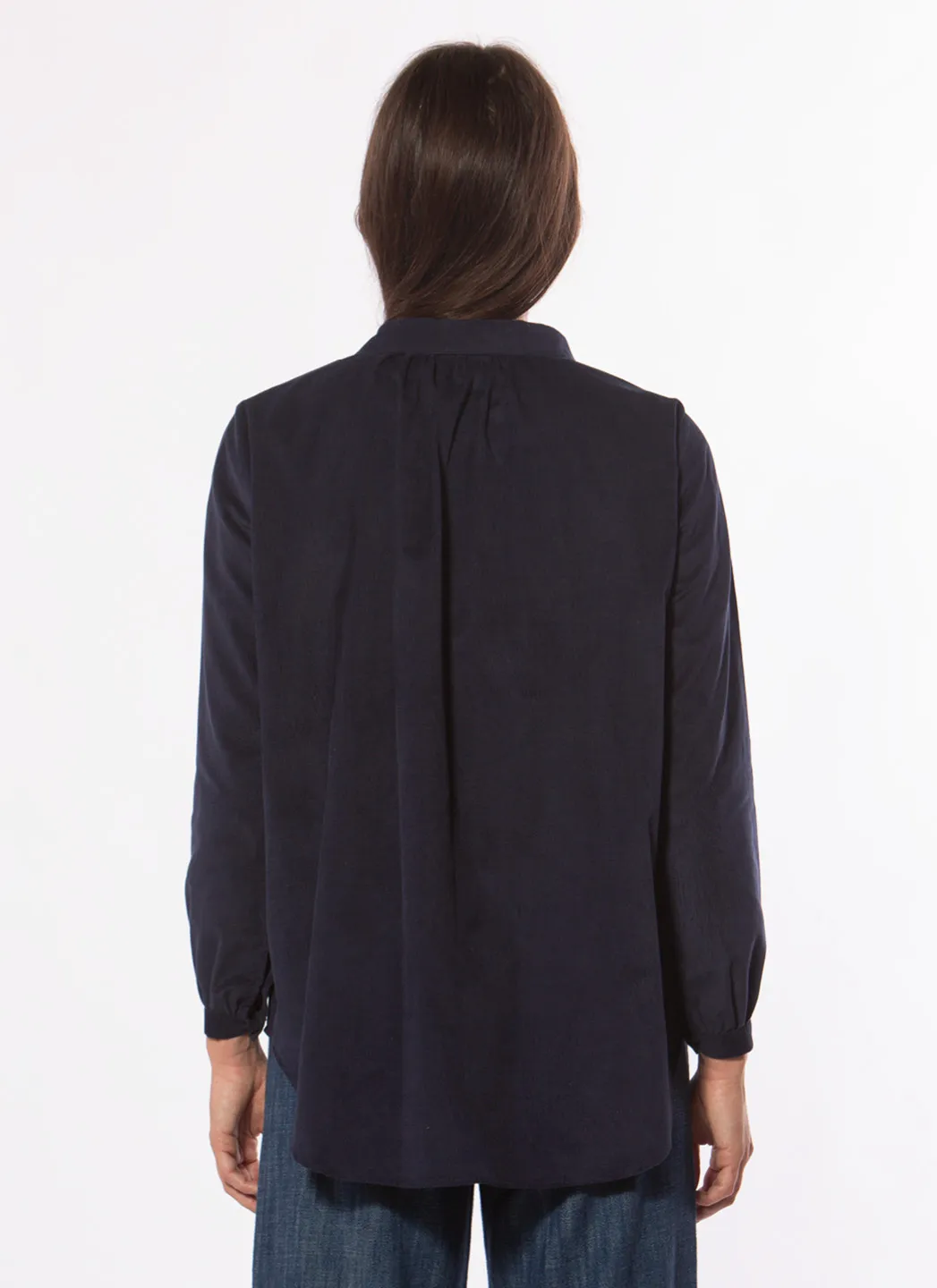 Magasin Central Chemise Géraldine Velours Côtelé Bleu Marine – Image 3