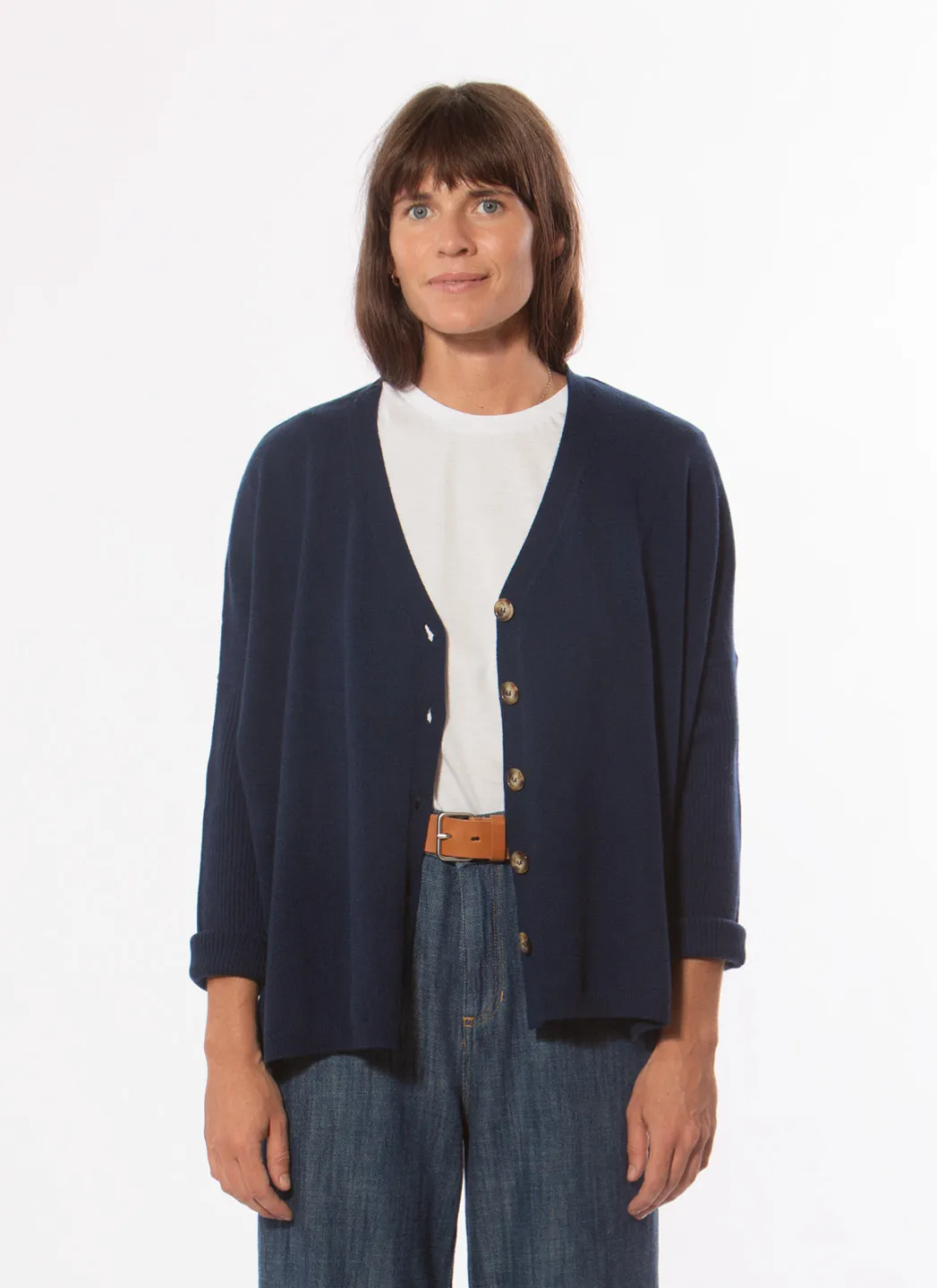 Magasin Central Cardigan Cachemire Marine