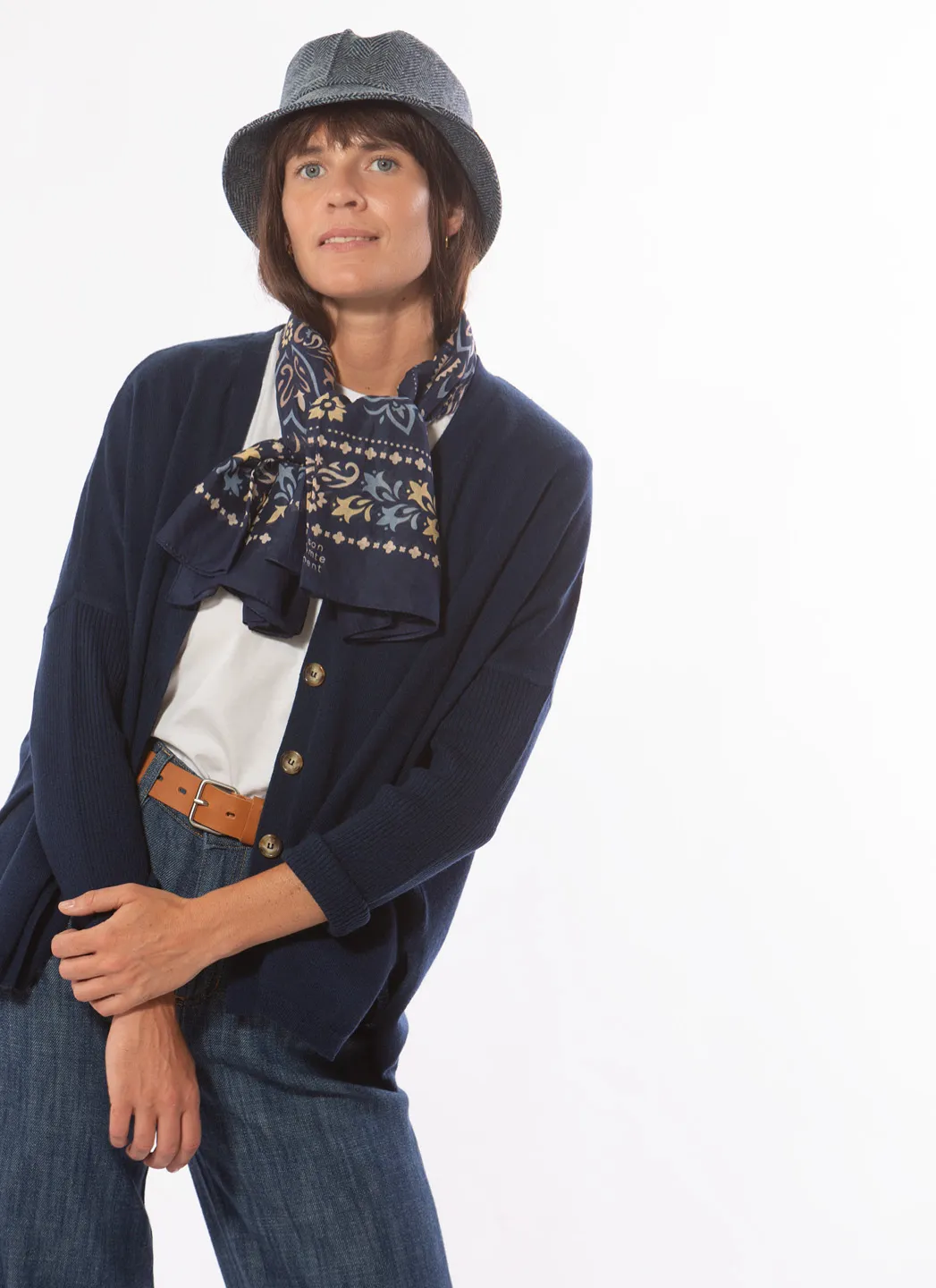 Magasin Central Cardigan Cachemire Marine – Image 2