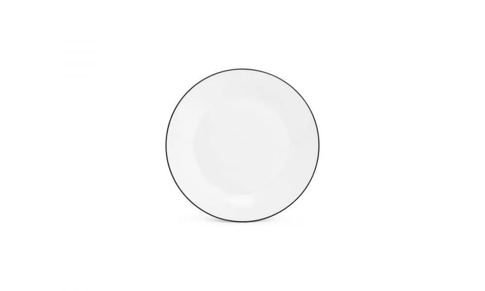 Assiette Néo 24cm – blanche liseré noir