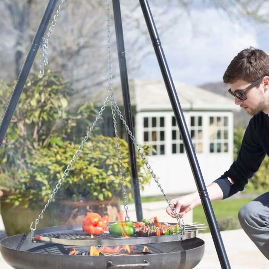 Pack brasero suspendu BonBowl 80 + trépied avec grille Bonfeu – Image 2