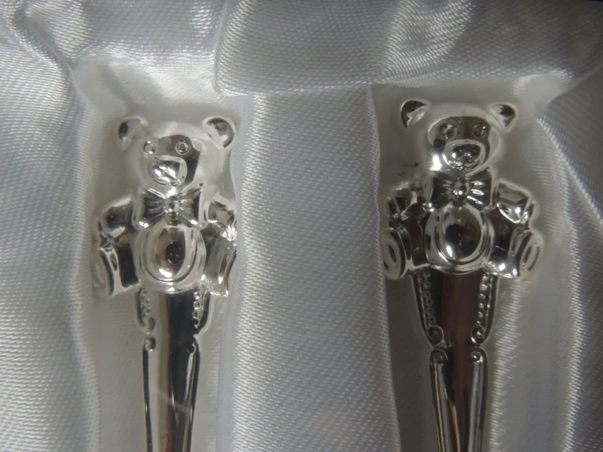 Coffret naissance couvert ourson avec cuillère et fourchette bébé – Image 2