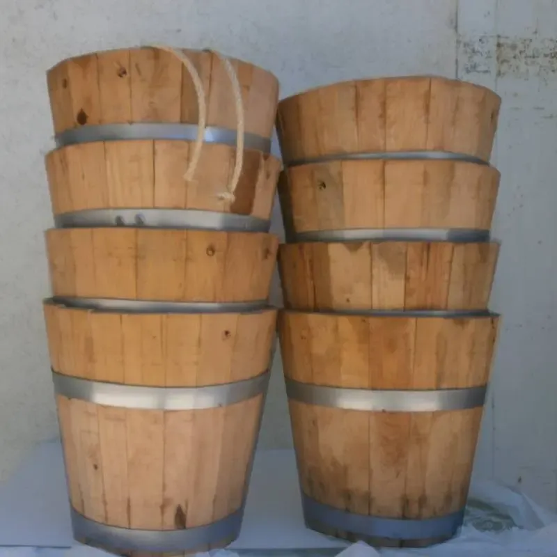 Demi tonneau en bois (lot de 2) – Image 2