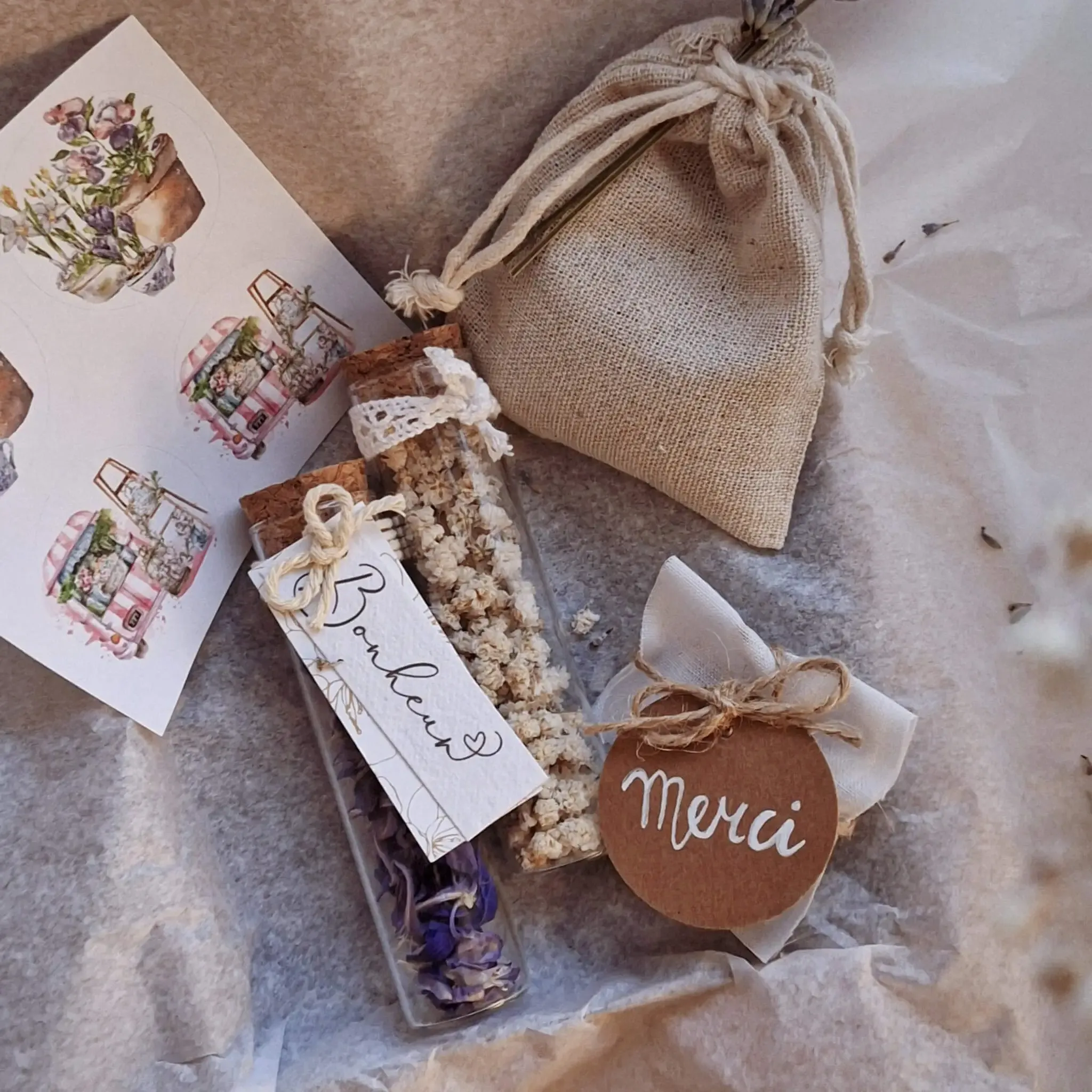 Coffret éprouvettes fleuries