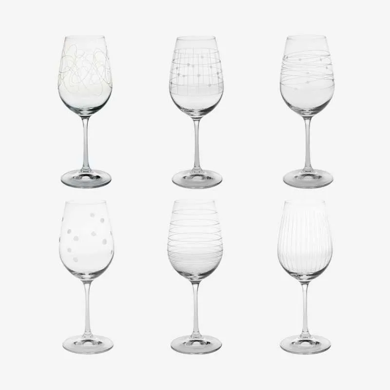 GRAPHI lot 6 verres à pieds 35cl
