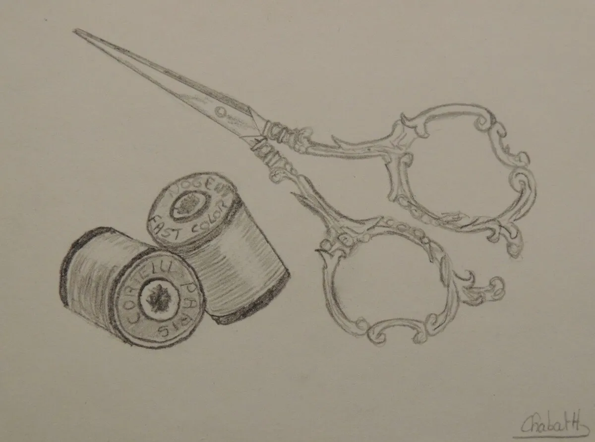 Graphite thèmes couture format A6 » LES CISEAUX DE LA DENTELLIERE «