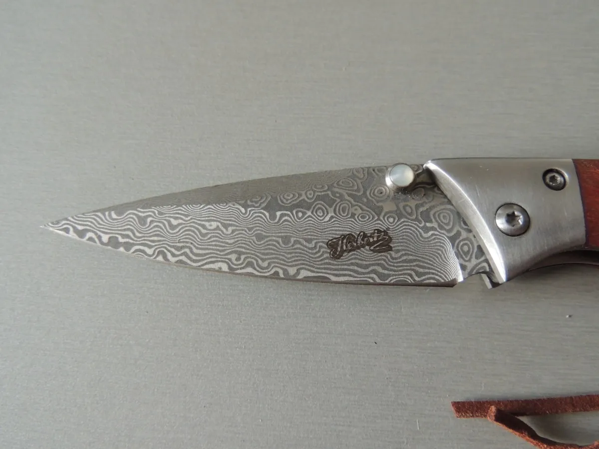 Couteau Herbertz 53001, lame damas inox, manche bois de racine – Image 5