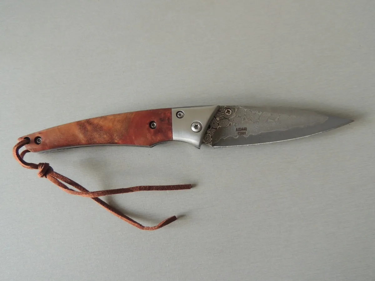 Couteau Herbertz 53001, lame damas inox, manche bois de racine – Image 4