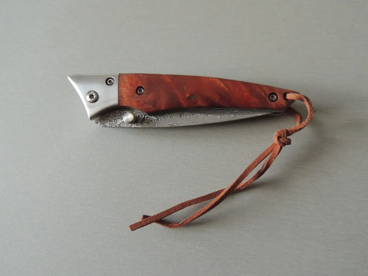 Couteau Herbertz 53001, lame damas inox, manche bois de racine – Image 3