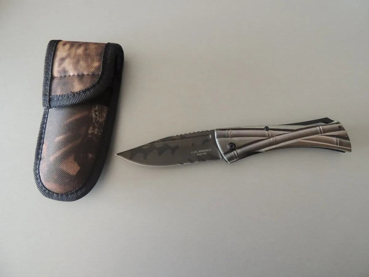 Couteau décor bambou avec étuis Herbertz 577812