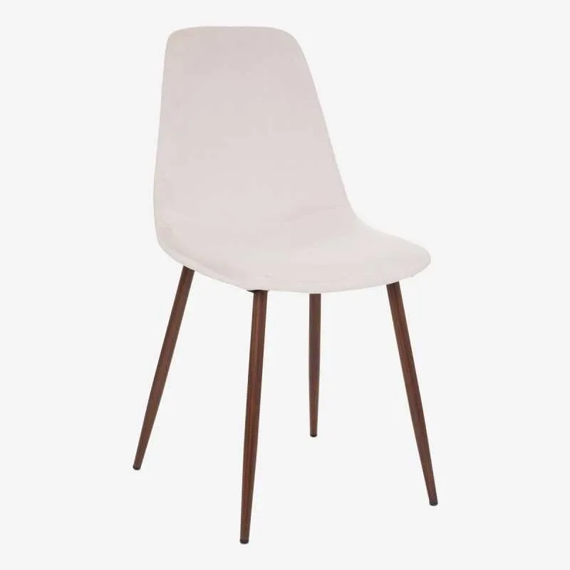 JANNA chaise bouclette pied noyer