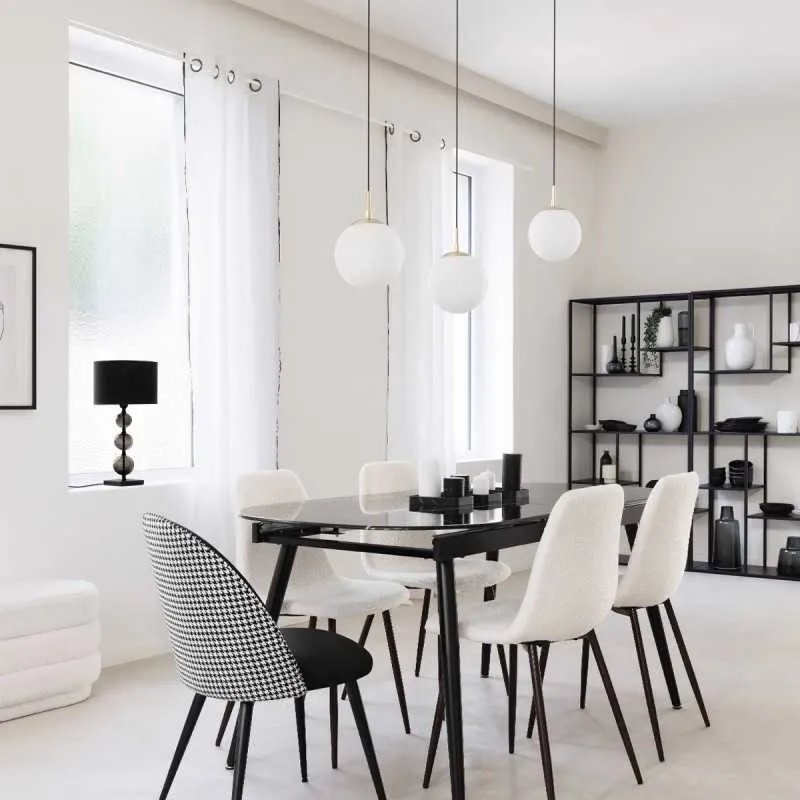 JANNA chaise bouclette pied noyer – Image 2