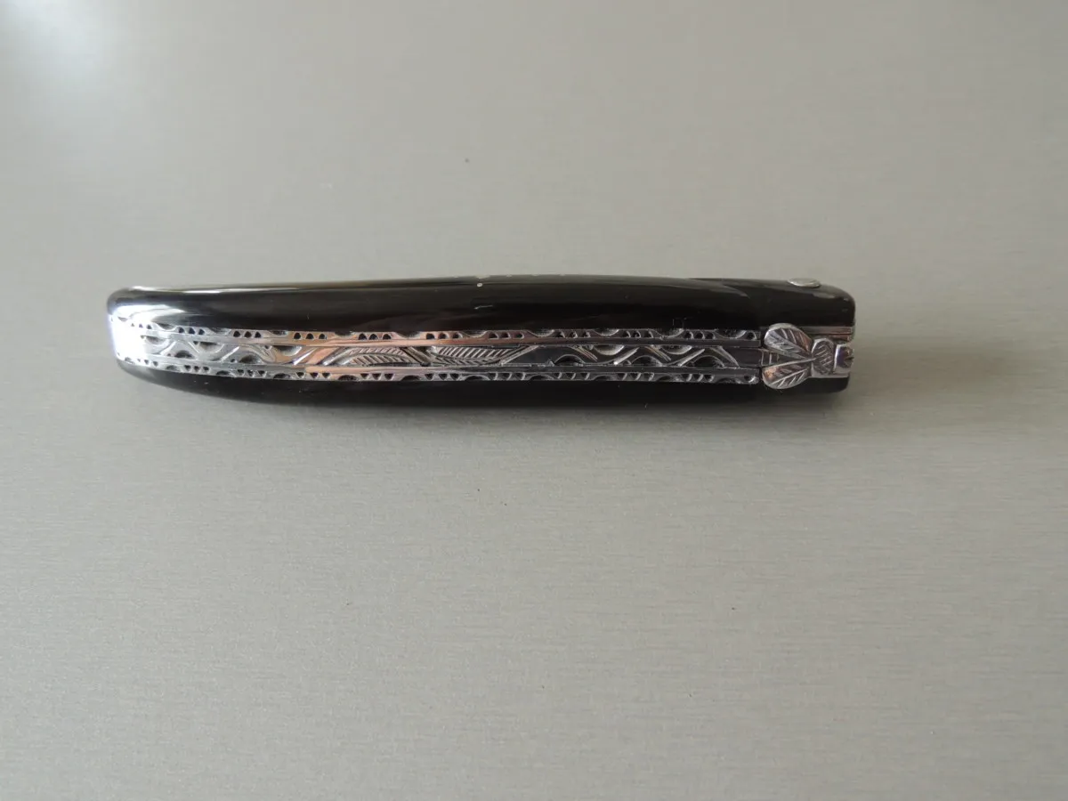 Couteaux Laguiole plein manche, double platine, 1 pièce, Buffle, 12 cm – Image 7