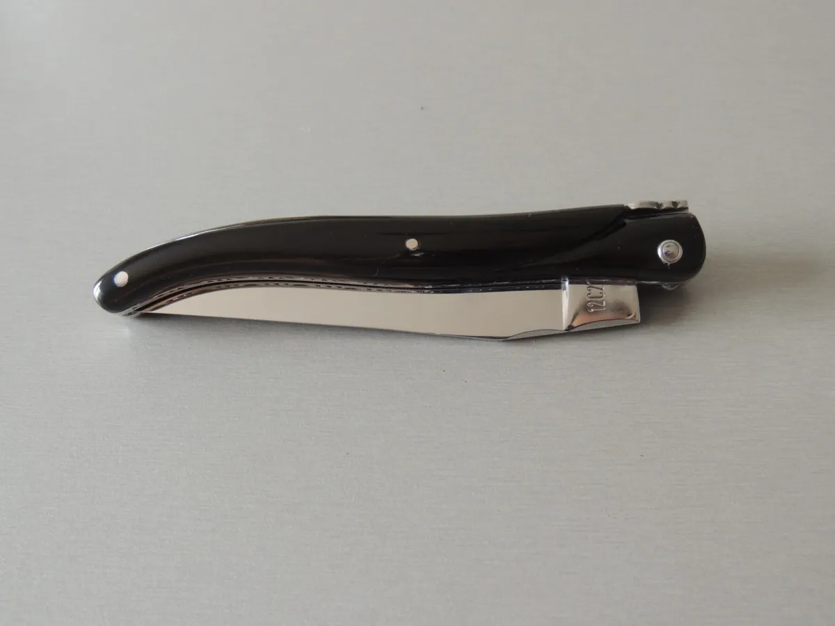 Couteaux Laguiole plein manche, double platine, 1 pièce, Buffle, 12 cm – Image 9