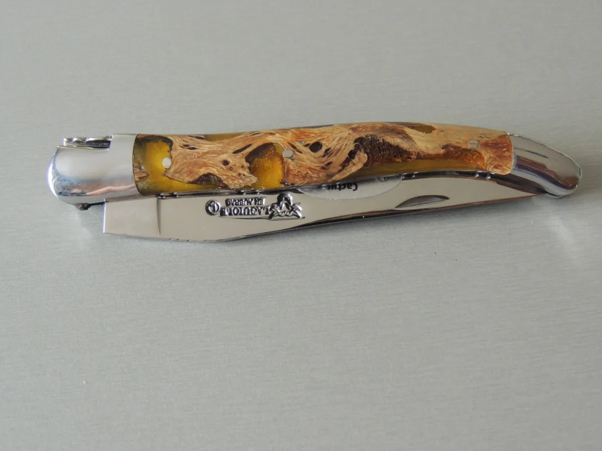 Couteaux Laguiole double platine 1 pièce, Cactus et Ambre, 12 cm – Image 3