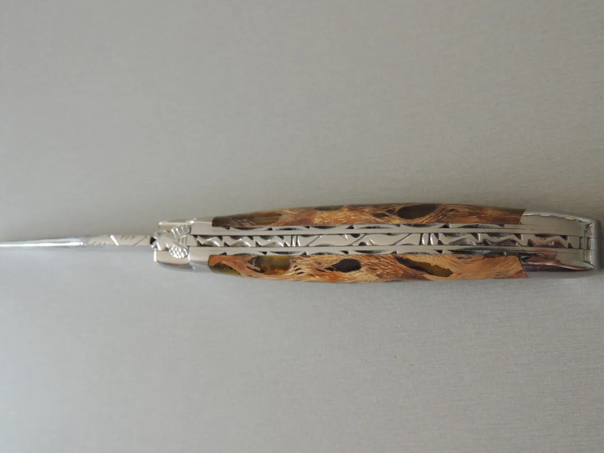 Couteaux Laguiole double platine 1 pièce, Cactus et Ambre, 12 cm – Image 6