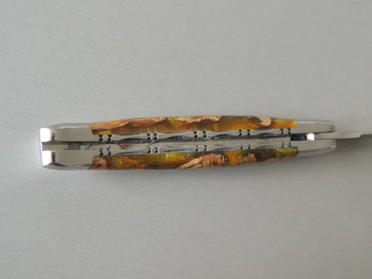 Couteaux Laguiole double platine 1 pièce, Cactus et Ambre, 12 cm – Image 7