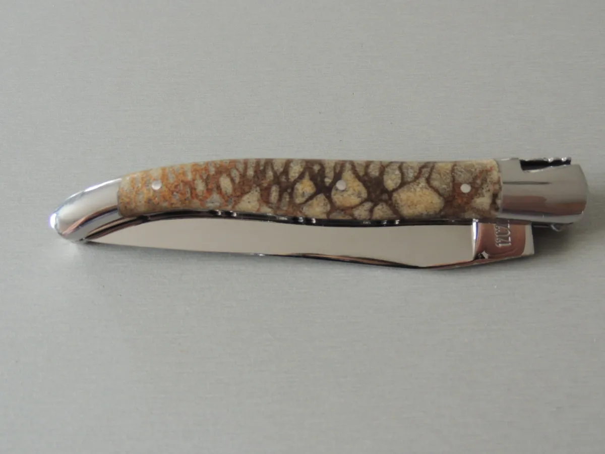 Couteaux Laguiole double platine 1 pièce, Corail tigré, 12 cm – Image 7