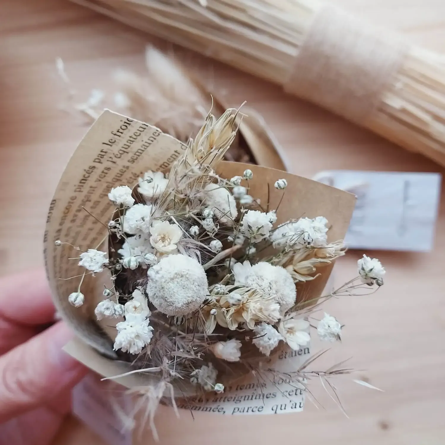 Petit bouquet de fleurs séchées “Merci” – Image 5