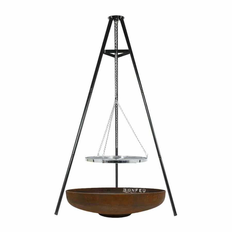 Pack brasero suspendu BonBowl 80 + trépied avec grille Bonfeu