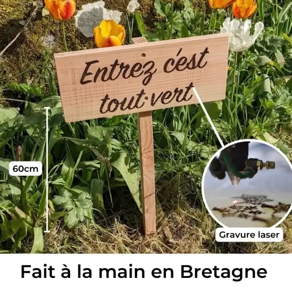 Pancarte en bois gravée – Image 2