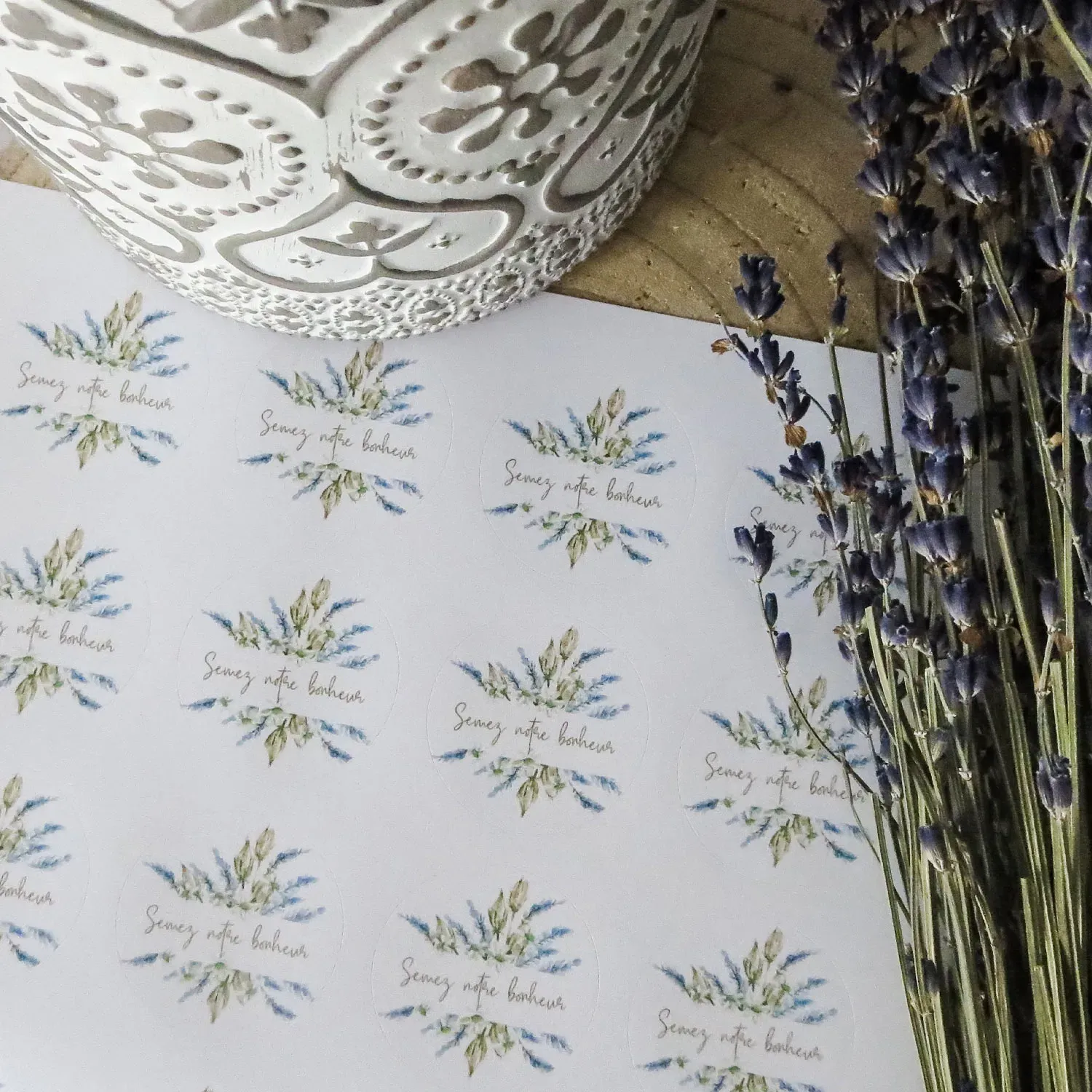 Stickers “Semez notre bonheur” collection Lavande – Image 2