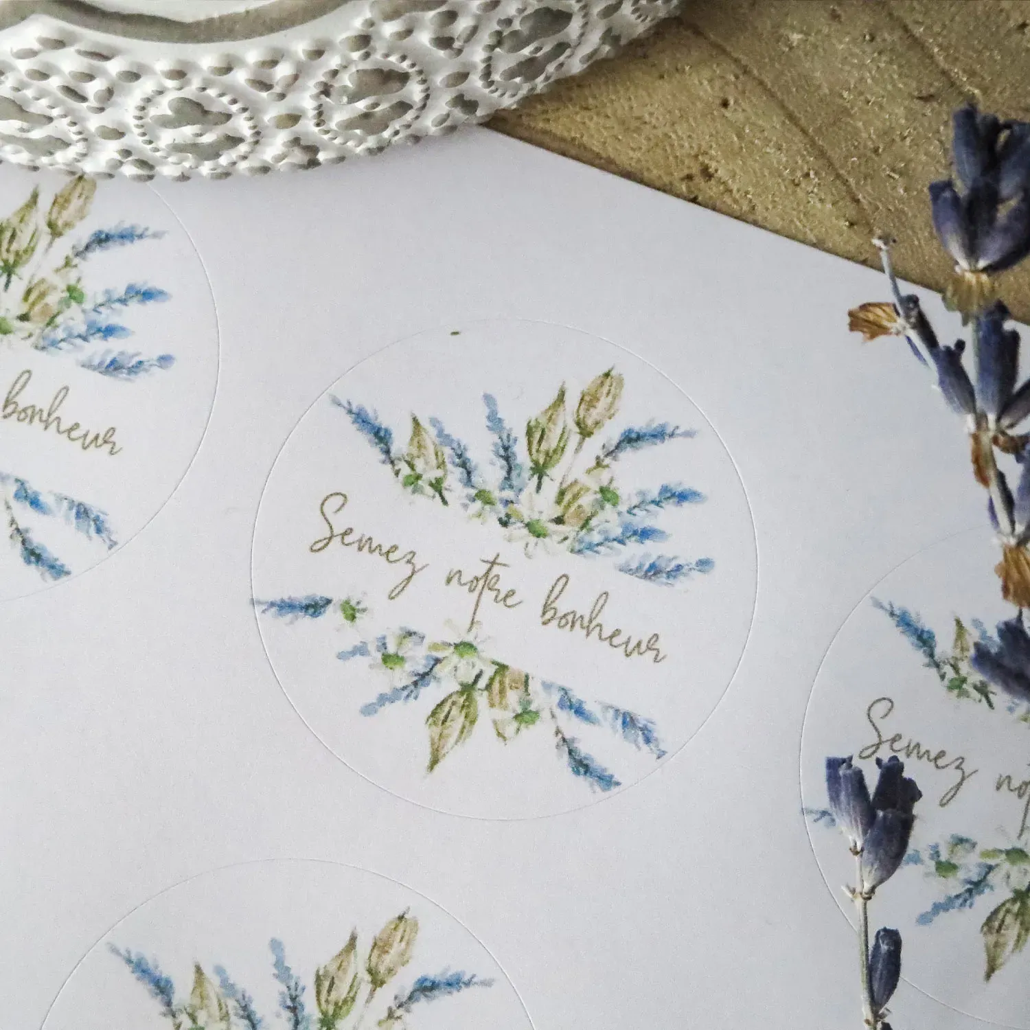 Stickers “Semez notre bonheur” collection Lavande – Image 3