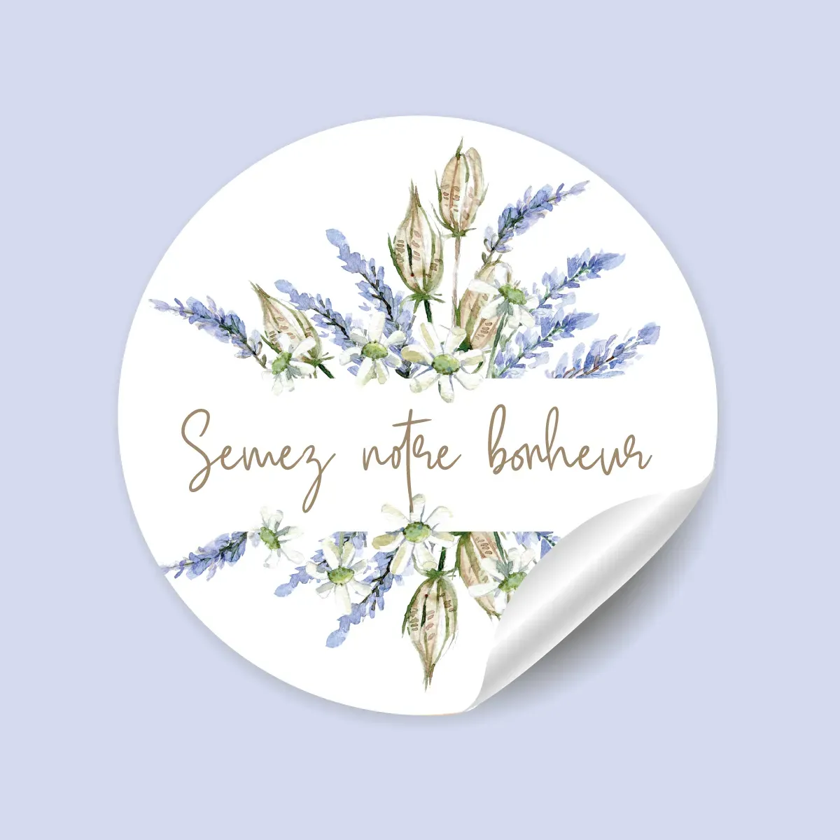 Stickers “Semez notre bonheur” collection Lavande