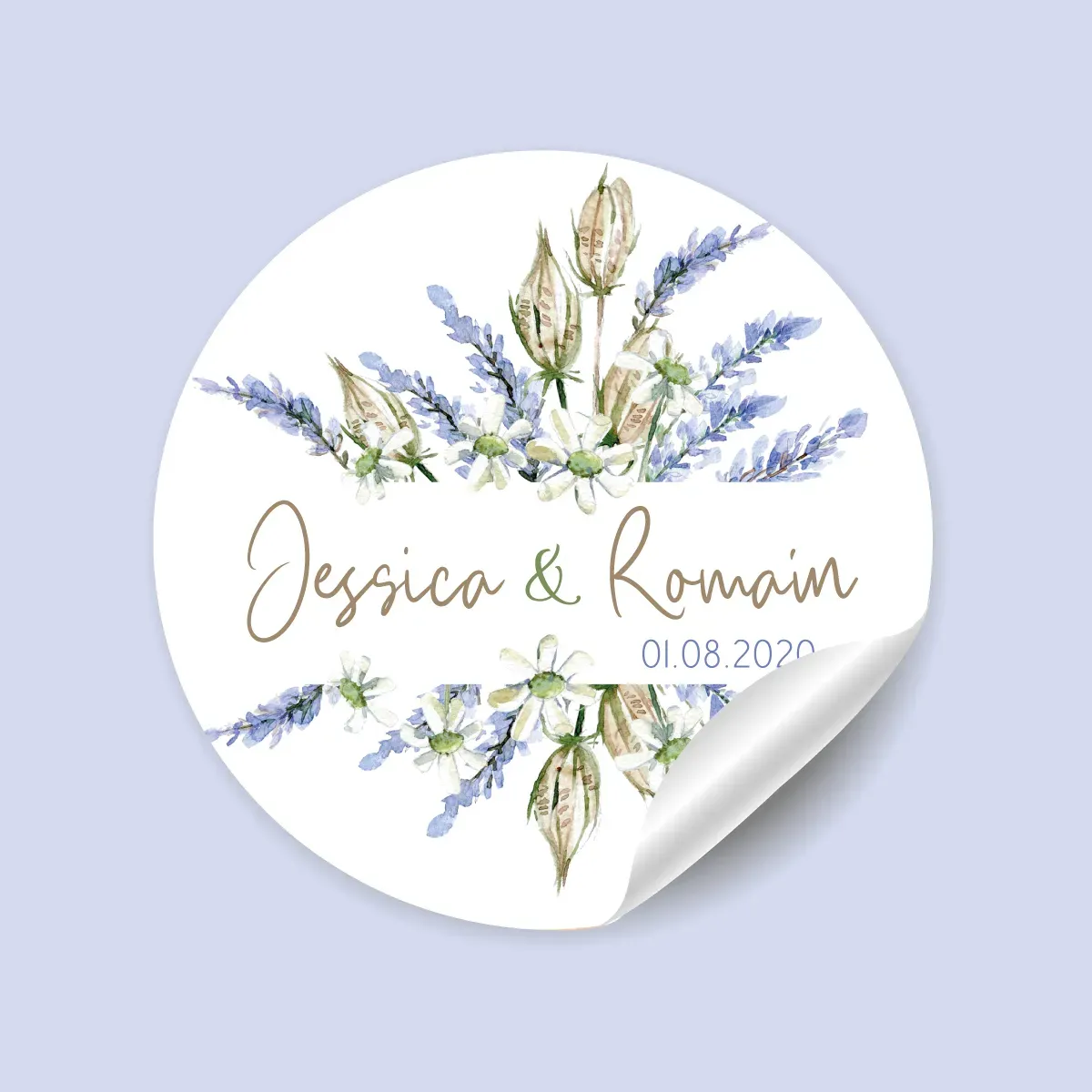 Stickers thème “Lavande -Nigelle” à personnaliser