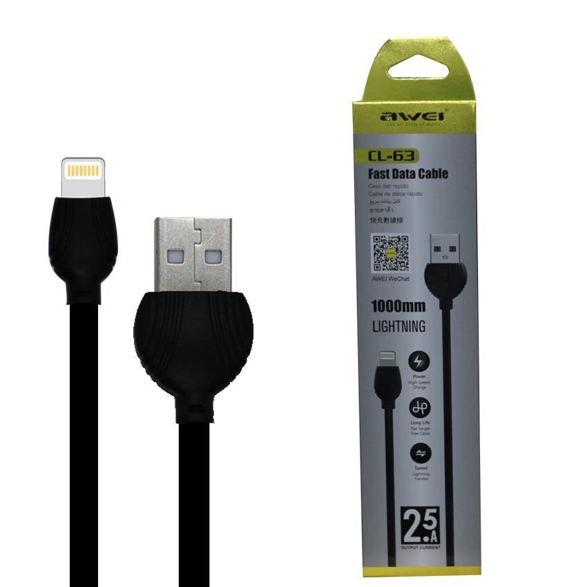 Awei Câble USB IPhone 1M 2.5A CL-63 Noir – Image 5