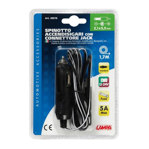 Prise allume-cigare 12V ou 24V max 5A avec fil 1,70 m avec fiche Jack – Image 2
