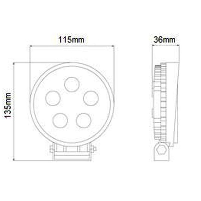 Lampe de travail ronde à 6 led 18W – 12V/24V – Image 2