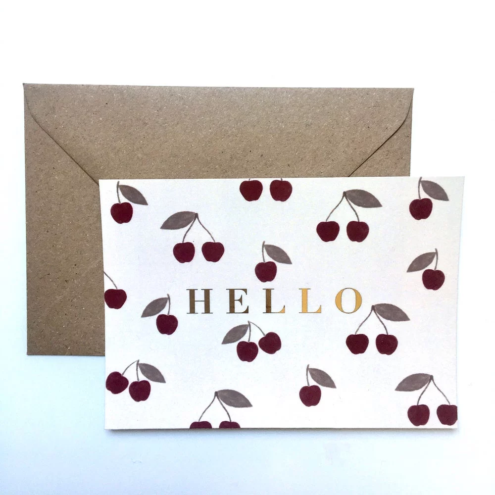 Carte Hello Cerises Minimel