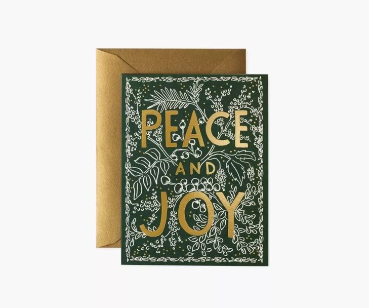 Carte voeux Evergreen Peace Joy Rifle Paper