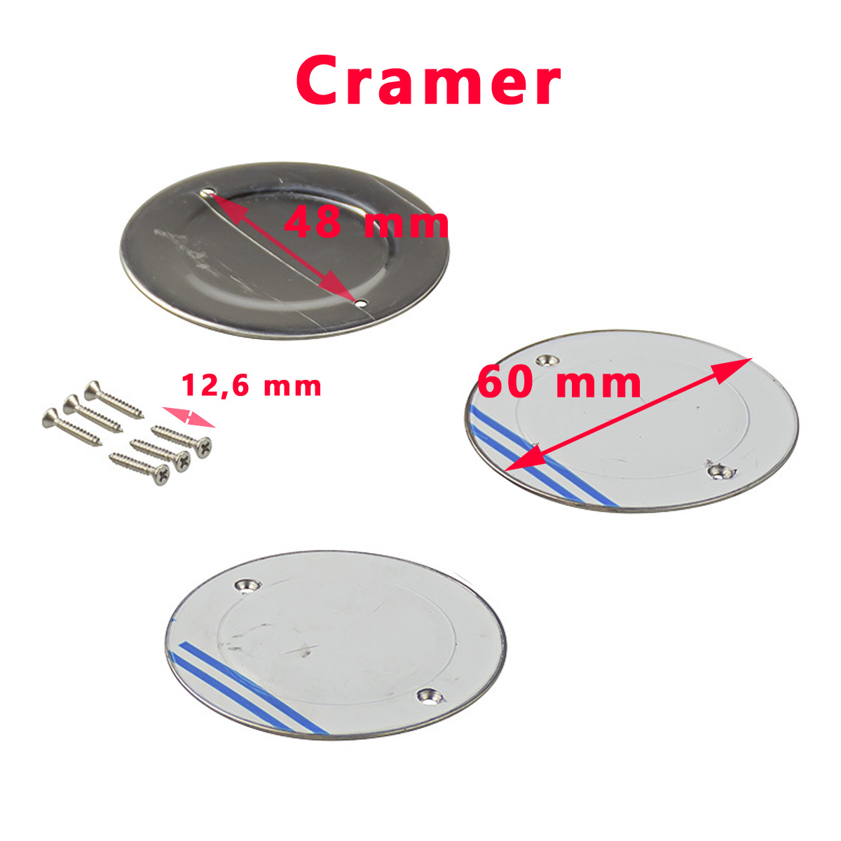 1 Couvercles 60 mm de dessus de bruleur avec leurs vis, des gazinieres camping-car Dometic Cramer