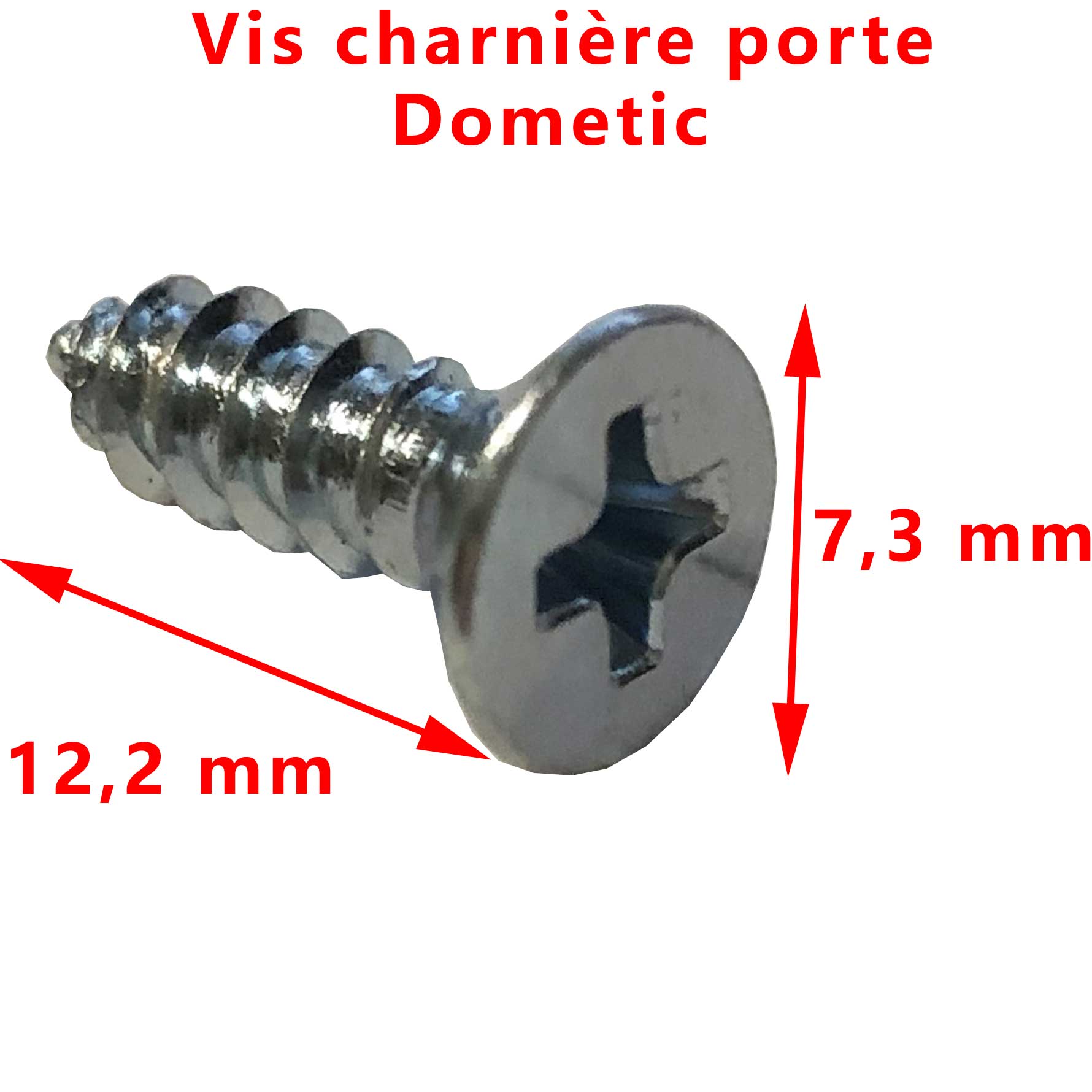 Une vis de support de charnière porte refrigerateur RM7601L, RM7605L, RM7651L, RM7655L, RM7801L, RM7805L, RM7851L, RM7855L, RMT7650L, RMT7651L, RMT7655L, RMT7851L, RMT7855L Dometic