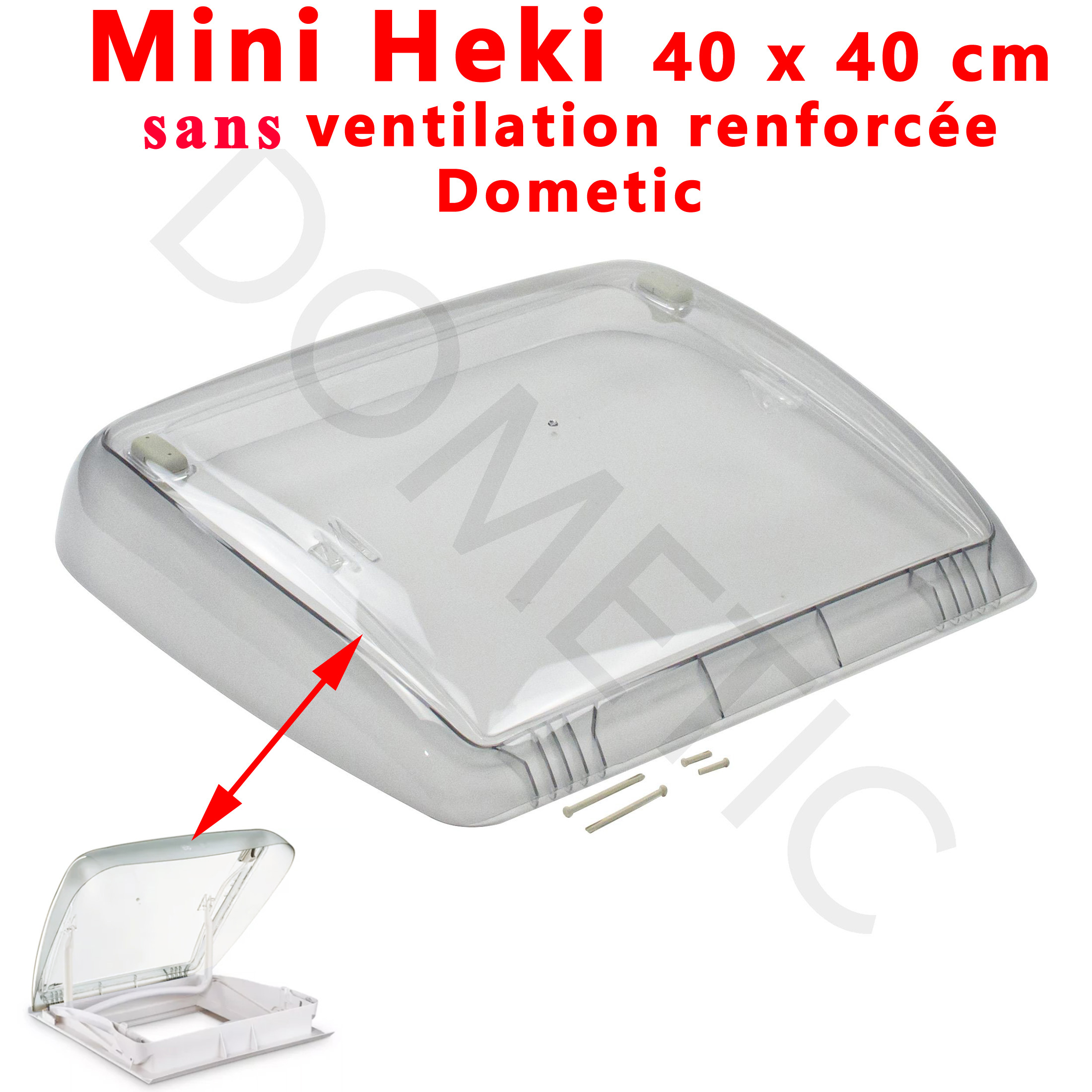 Dôme du lanterneau mini-heki en plexiglass ou acrylique ou couvercle en plexiglass complet pour MINI-HEKI sans ventilation renforcé par Dometic