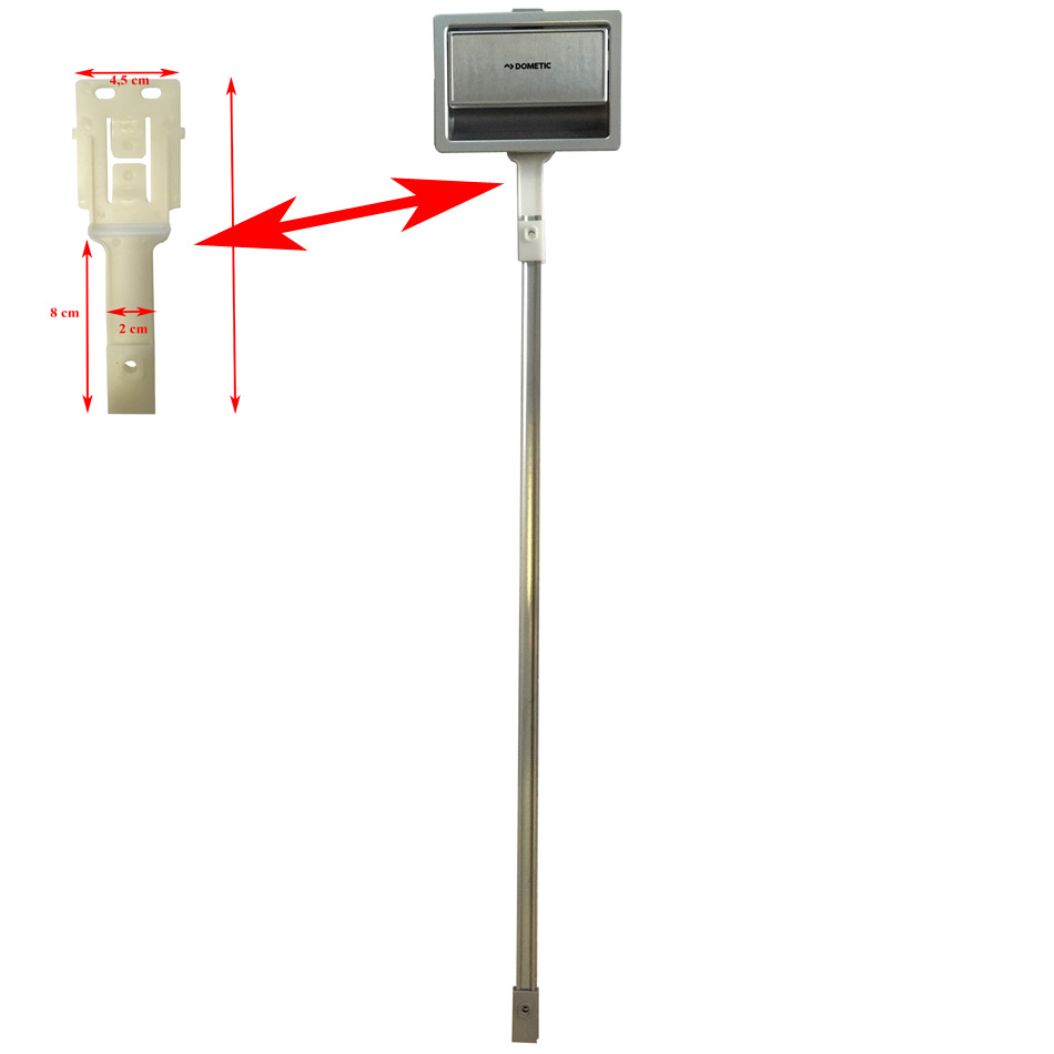 Partie plastique qui relie la poignée à la tige métalique de la fermeture de la porte des CRX Dometic – Image 2