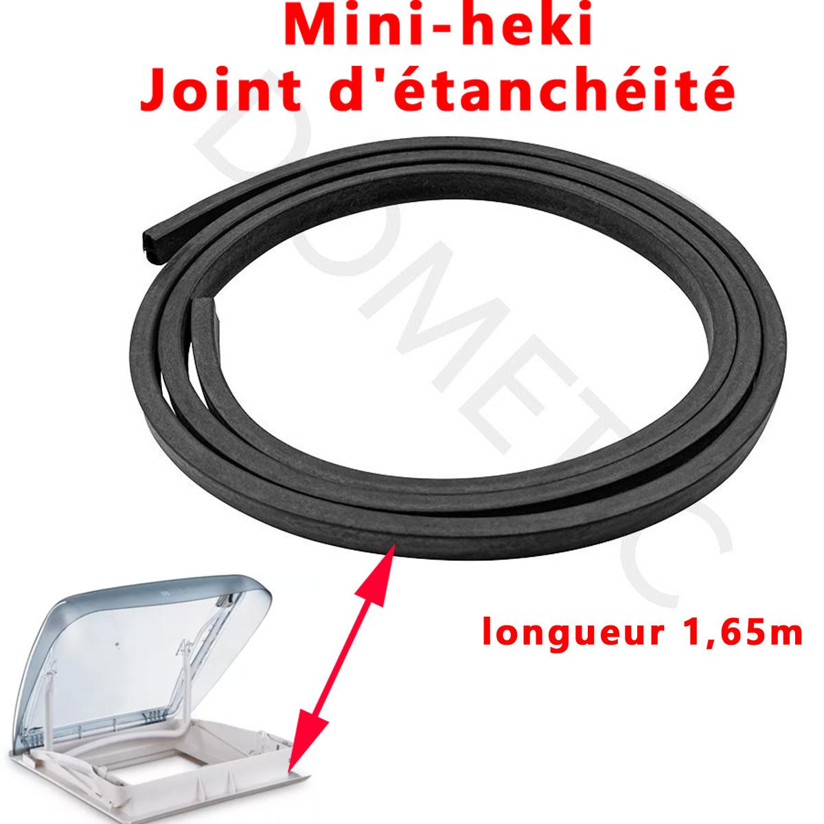 Un joint d’étanchéité Lanterneau Mini Heki de montage extérieur entre plexiglass du dôme et le cadre par Dometic