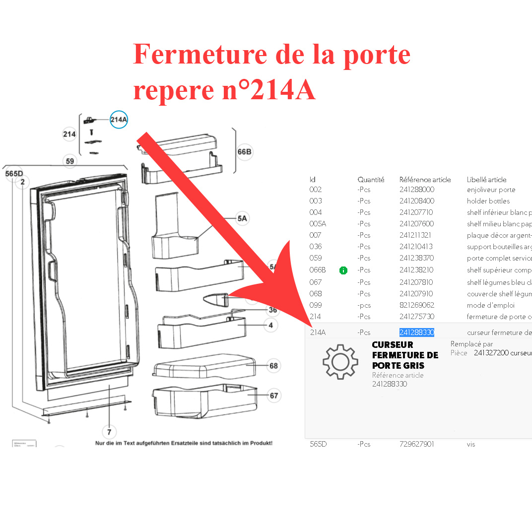 Dometic, loquet de fermeture ou arrêt de porte réfrigérateur RM72XX, RM73XX, RM74XX, RM75XX … – Image 5