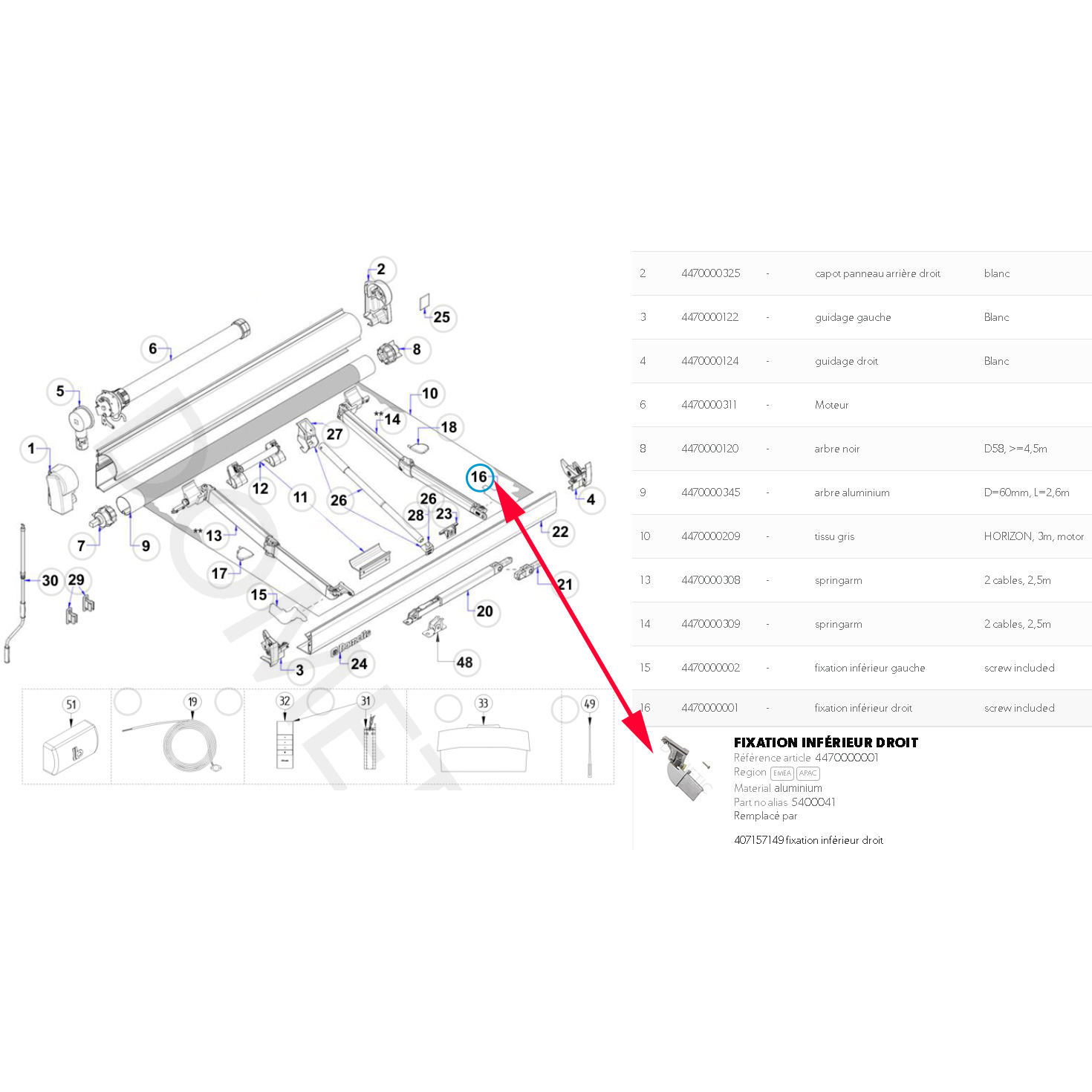 Une articulation DROITE pour auvent, store pour camping-car Brustor 0200145 R par Dometic Prostor – Image 4
