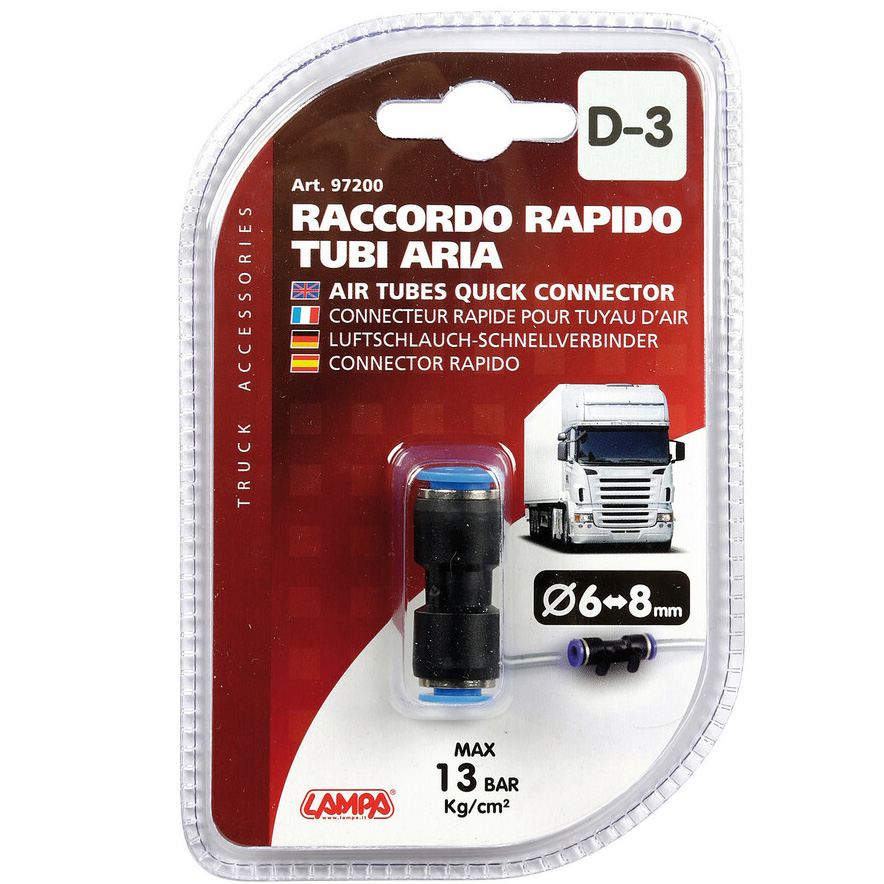 Raccord rapide pneumatique 2 sorties diamètre 6 mm et 8 mm – Image 2